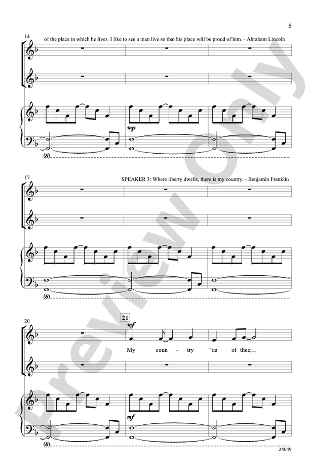 I Hear America Singing! – 2-Part Choral Octavo - Digital Sheet Music Download (Digital Download)