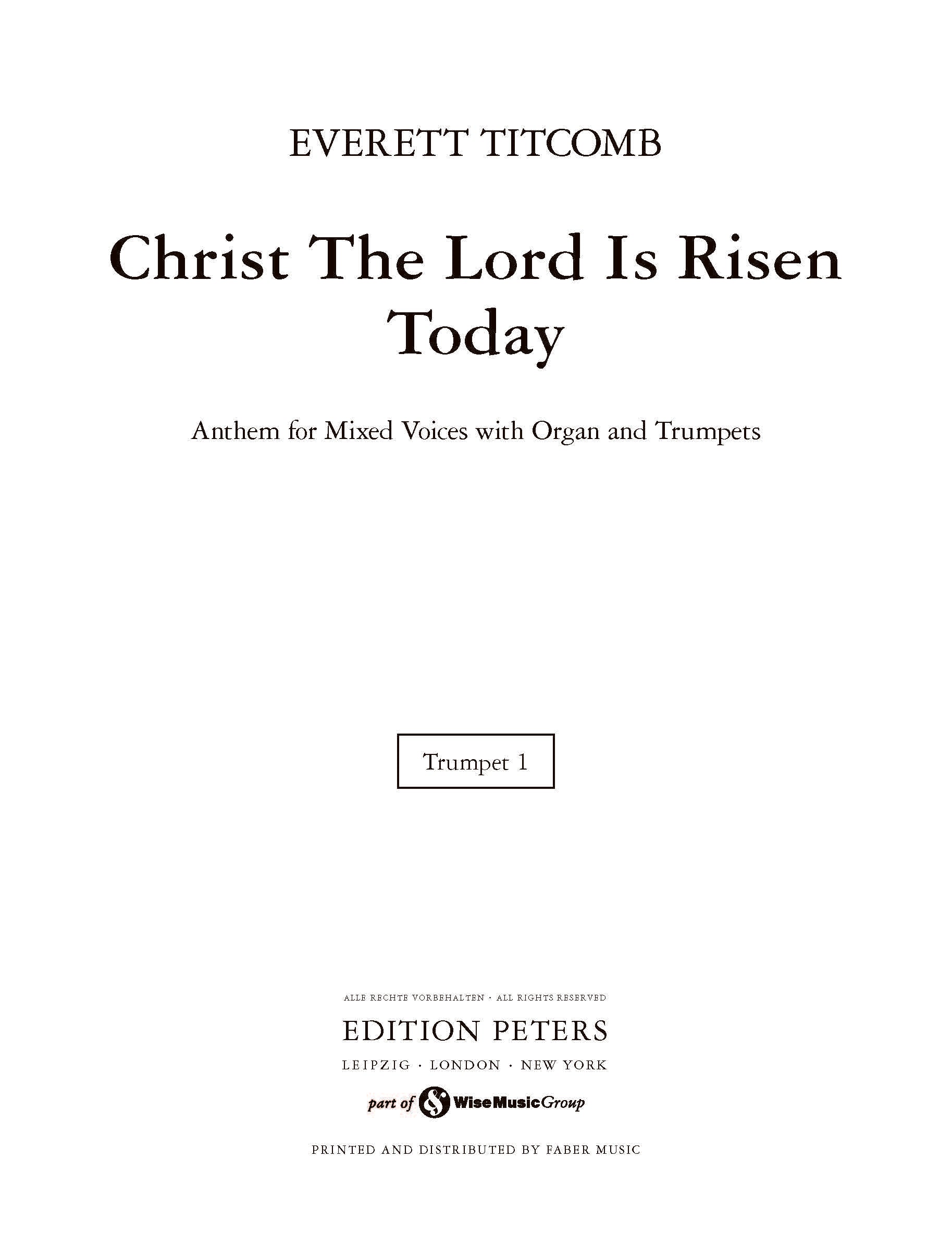 Christ The Lord Is Risen Today (EP6388-TPT1) - Trumpet Part (Digital Download)