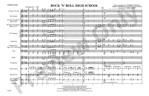 Rock 'N' Roll High School – Marching Band Conductor Score & Parts (Digital Download)