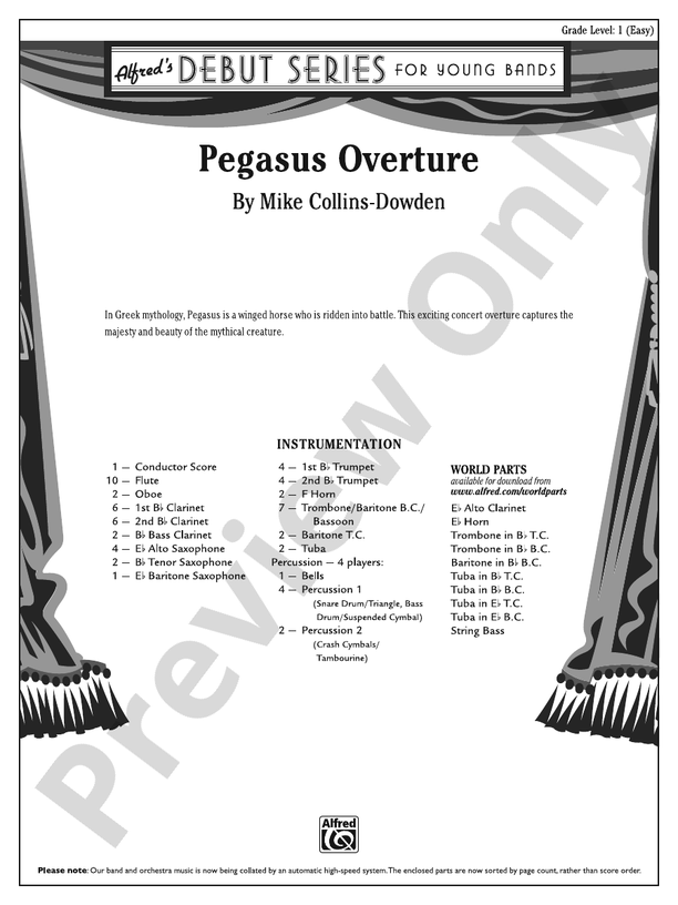 Pegasus Overture - Concert Band Conductor Score & Parts (Digital Download)