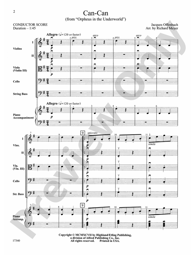 Can-Can – String Orchestra Conductor Score & Parts (Digital Download)