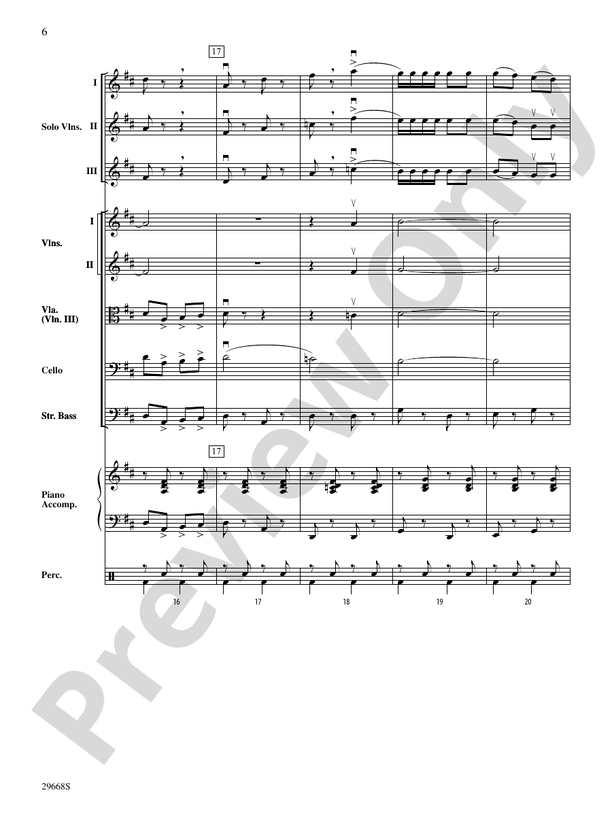 Bugler's Holiday for Three Violins and String Orchestra – String Orchestra Conductor Score & Parts (Digital Download)