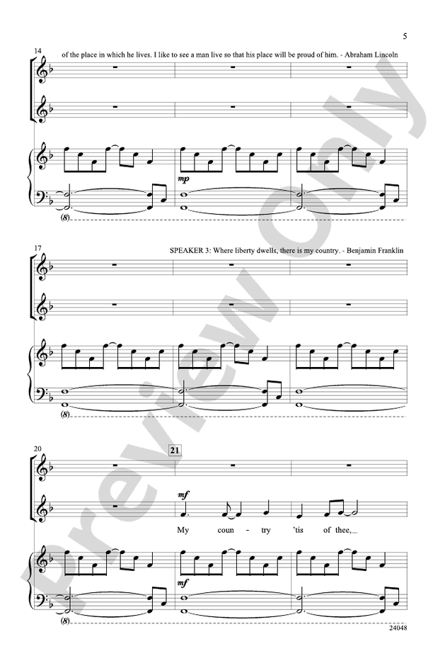 I Hear America Singing! – SSA Choral Octavo - Digital Sheet Music Download (Digital Download)
