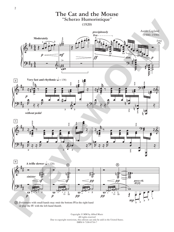 Copland - The Cat and the Mouse - Piano (Digital Download)