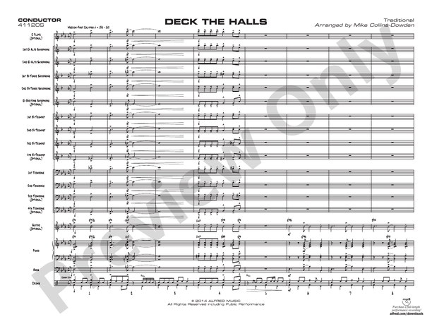 Deck the Halls (Young Jazz Ensemble) - Jazz Ensemble Conductor Score & Parts (Digital Download)