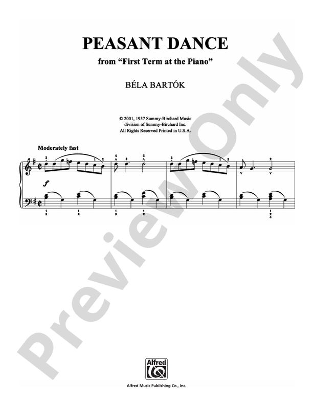 Bartok - Peasant Dance - DSM-PS-0000210 - Piano (Digital Download)