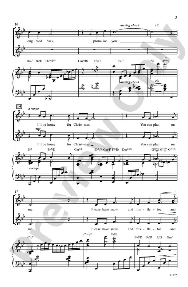 I'll Be Home for Christmas - Arr. Mark Hayes – SSA Choral Octavo (Digital Download)