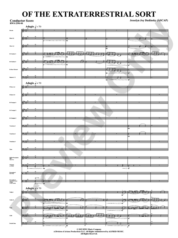 Of the Extraterrestrial Sort - Full Orchestra Conductor Score & Parts (Digital Download)