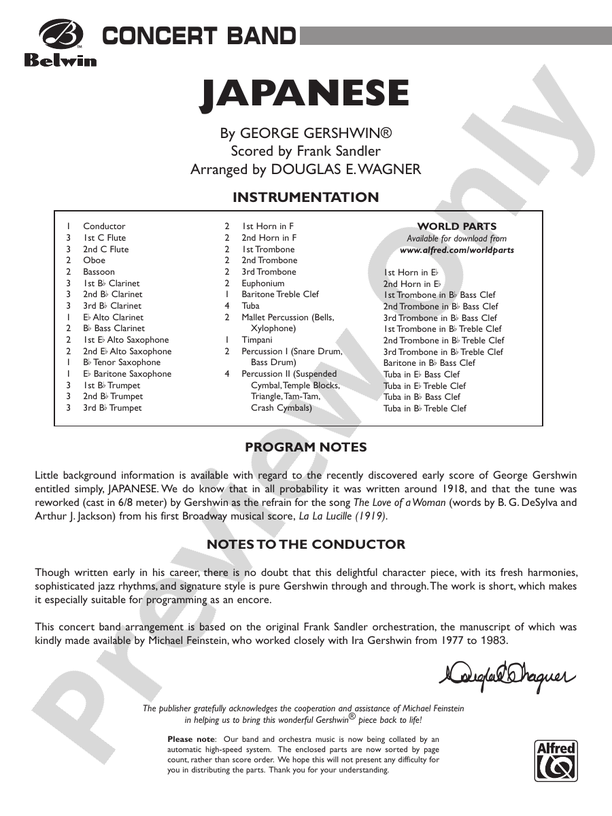 Japanese - Concert Band Conductor Score & Parts (Digital Download)