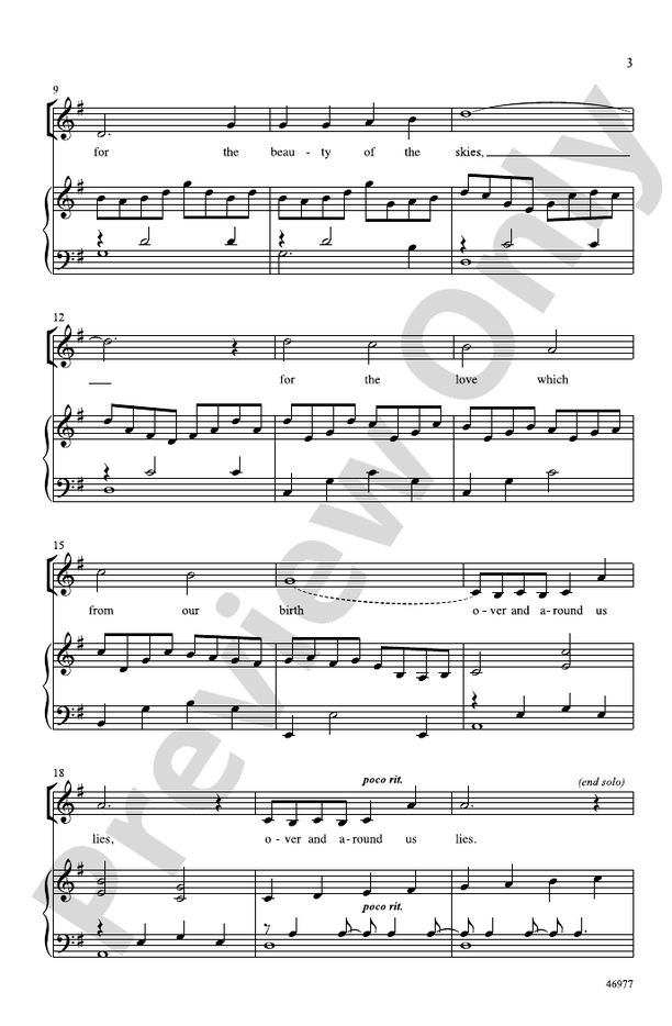 For the Beauty of the Earth – SATB Choral Octavo (Digital Download)