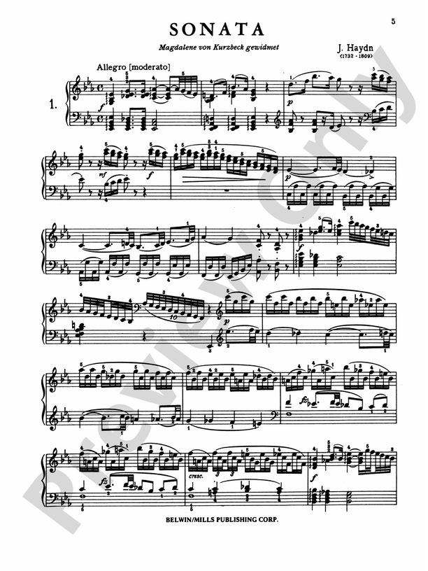 Haydn - Sonatas (Volume I) - Piano Solo (Digital Download)