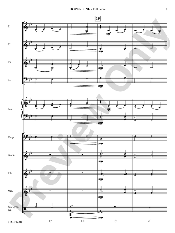 Hope Rising (Flexible Arrangement) - Concert Band Conductor Score & Parts (Digital Download)