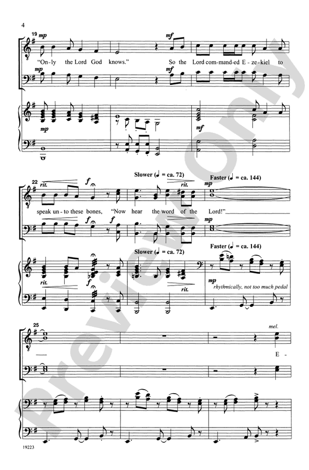 Dry Bones - Arr. Mark Hayes – TTBB Choral Octavo (Digital Download)