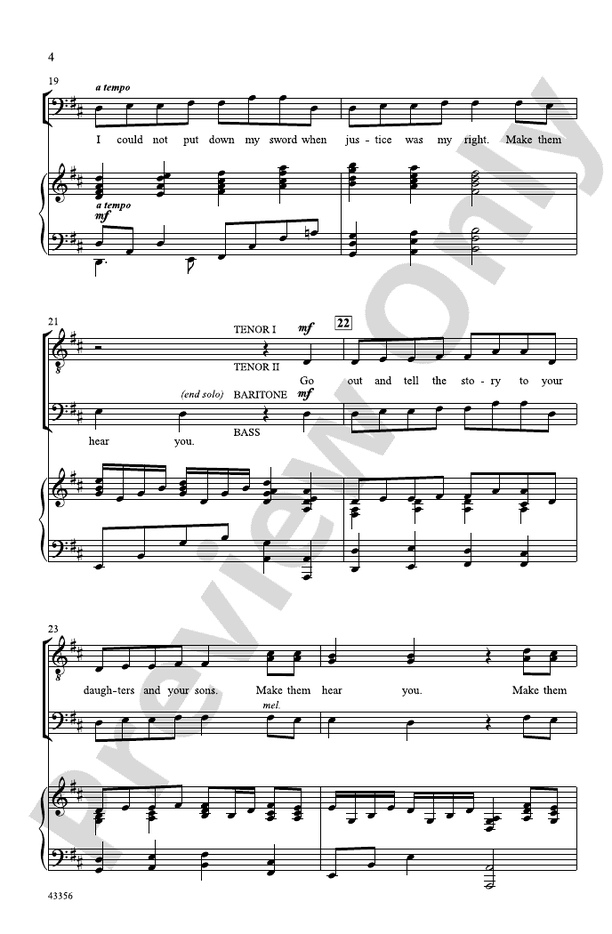 Make Them Hear You (from the musical Ragtime) – TTBB Choral Octavo (Digital Download)