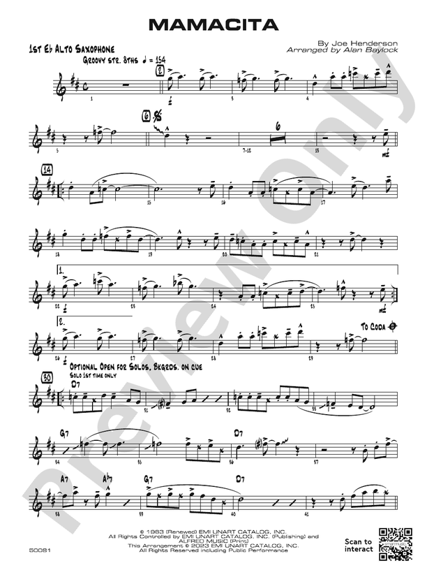 Mamacita – Jazz Ensemble Conductor Score & Parts (Digital Download)