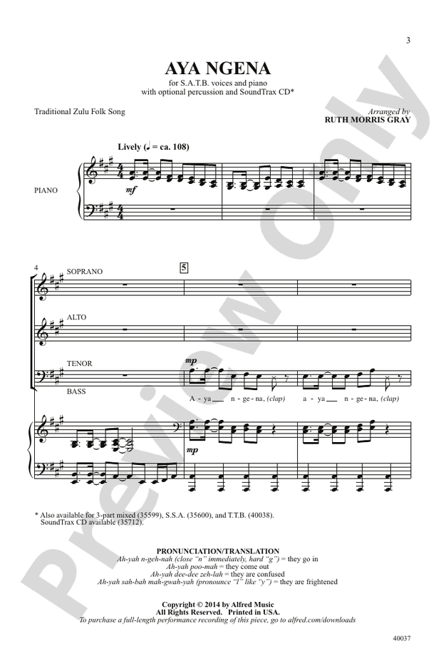 Aya Ngena – SATB Choral Octavo (Digital Download)