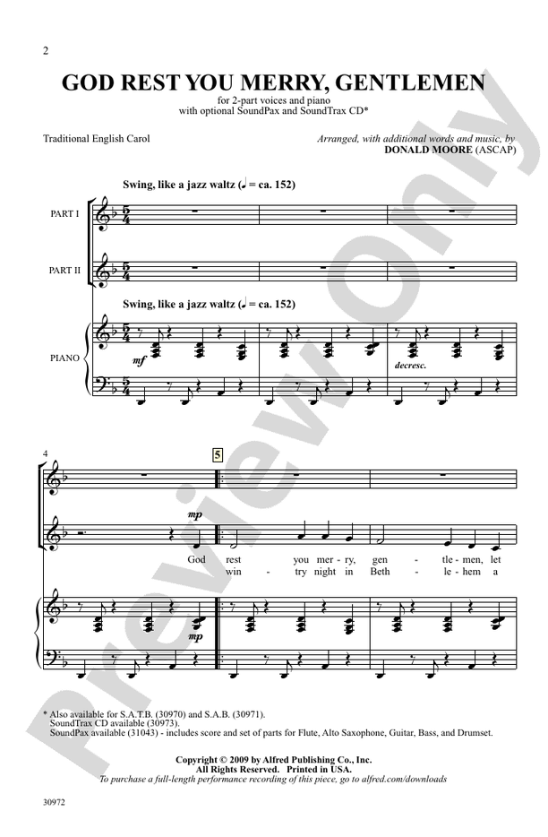 God Rest You Merry, Gentlemen – 2-Part Choral Octavo (Digital Download)