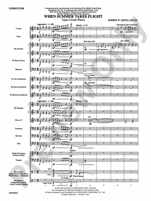 When Summer Takes Flight - Concert Band Conductor Score & Parts (Digital Download)