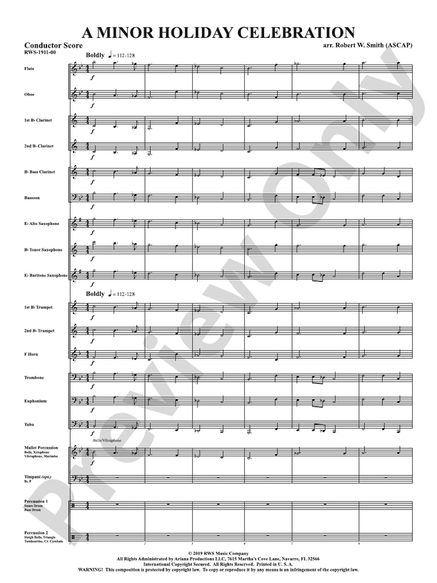 A Minor Holiday Celebration - Concert Band Conductor Score & Parts (Digital Download)