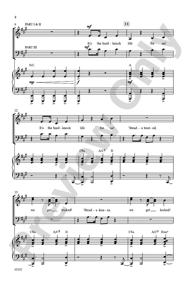 It's a Hard-Knock Life (from the musical Annie) – 3-Part Mixed Choral Octavo (Digital Download)