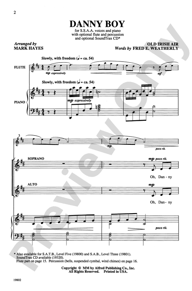 Danny Boy – SSAA Choral Octavo (Digital Download)