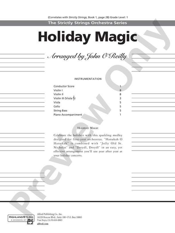 Holiday Magic – String Orchestra Conductor Score & Parts (Digital Download)