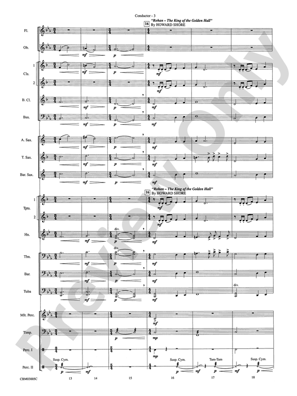 The Lord of the Rings: The Two Towers, Highlights from - Concert Band Conductor Score & Parts (Digital Download)