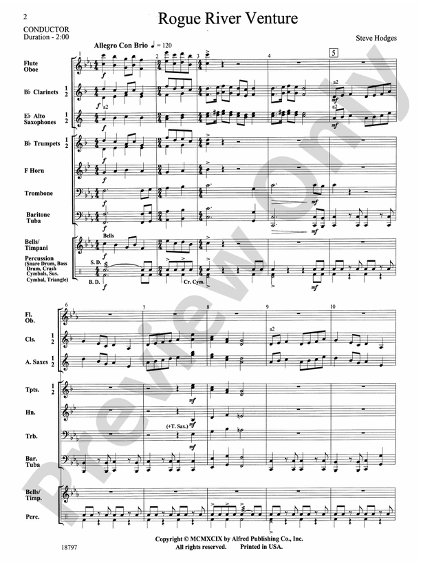 Rogue River Venture - Concert Band Conductor Score & Parts (Digital Download)