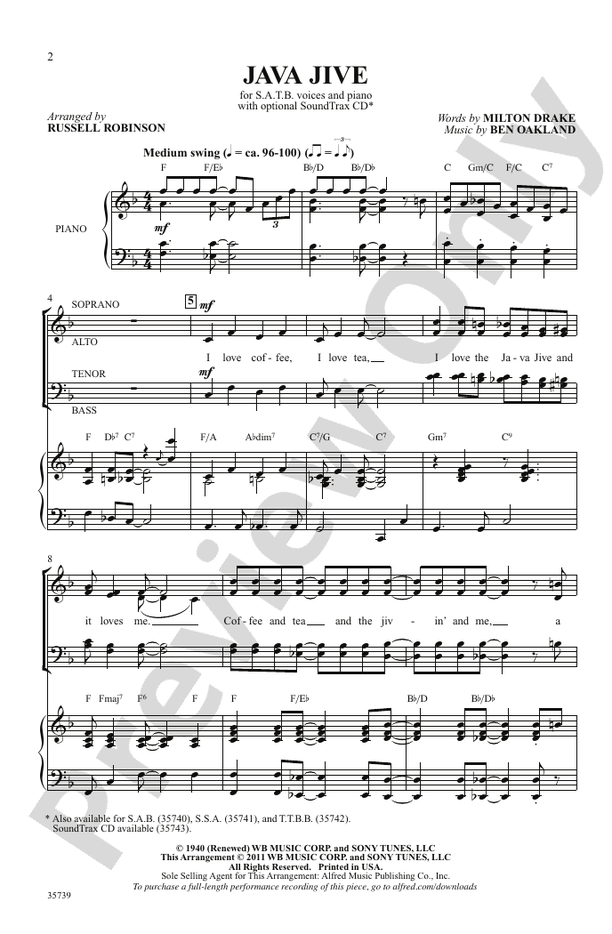 Java Jive – SATB Choral Octavo (Digital Download)