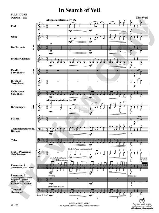 In Search of Yeti - Concert Band Conductor Score & Parts (Digital Download)