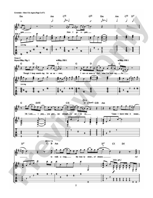 Here I Go Again - Guitar TAB (Digital Download)