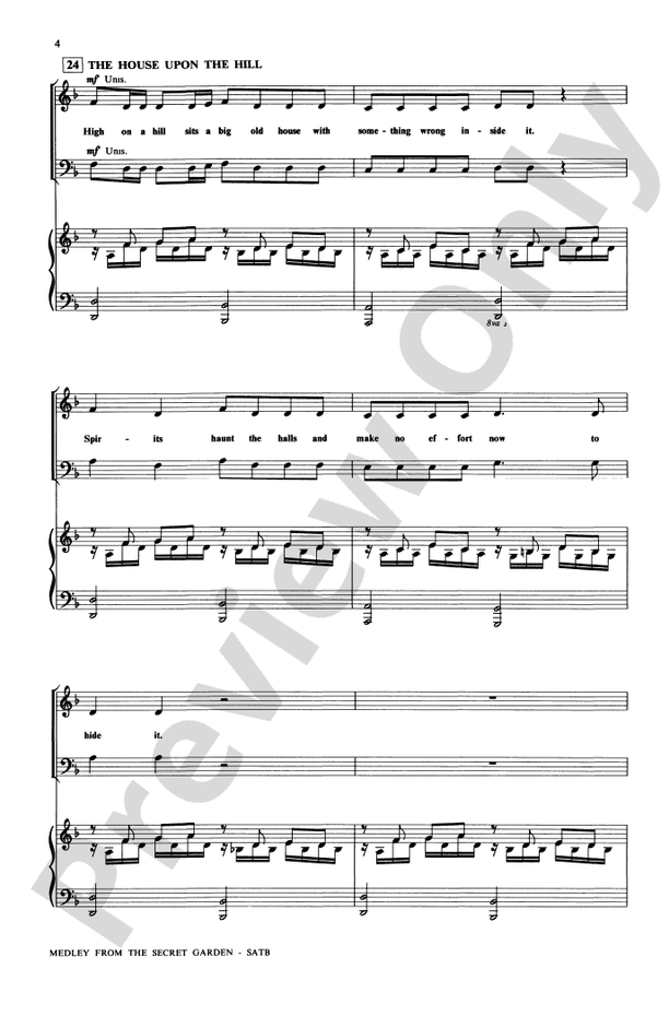 The Secret Garden, Medley from - SATB Choral Octavo (Digital Download)