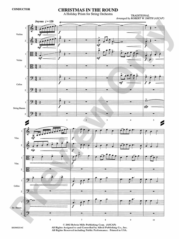 Christmas in the Round (A Holiday Prism for String Orchestra) – String Orchestra Conductor Score & Parts (Digital Download)