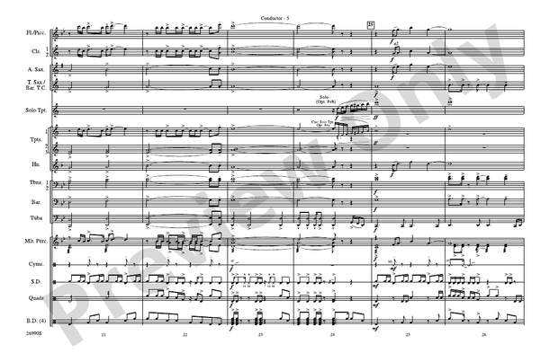 Gonna Fly Now (Theme from Rocky), Arr. Victor López, Anthony M. Falcone – Marching Band Conductor Score & Parts (Digital Download)