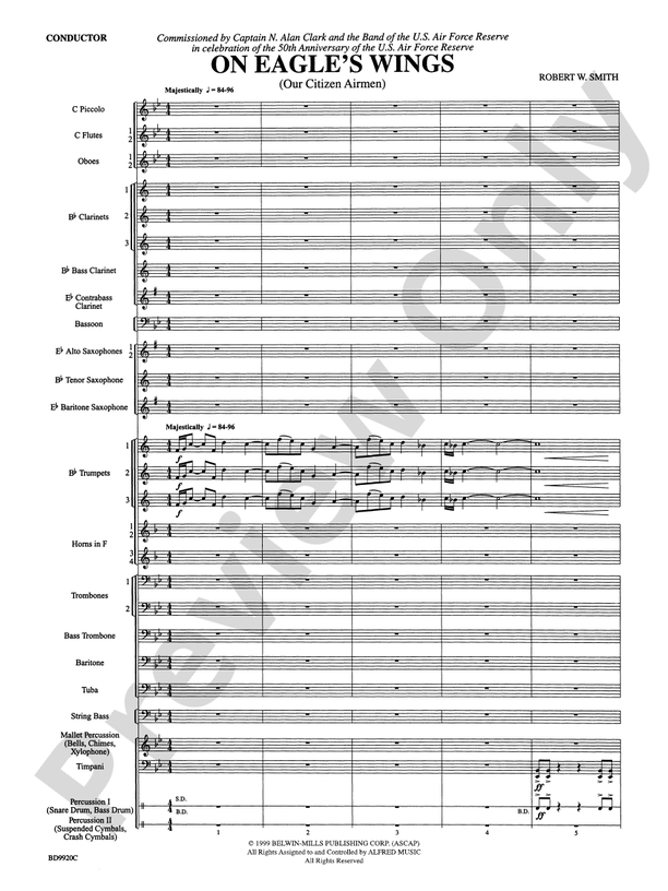 On Eagle's Wings - Concert Band Conductor Score & Parts (Digital Download)