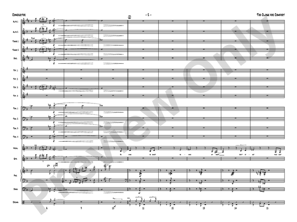 Too Close for Comfort – Jazz Ensemble Conductor Score & Parts (Digital Download)