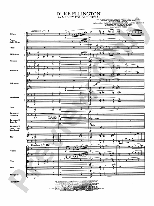 Duke Ellington – Full Orchestra Conductor Score & Parts (Digital Download)