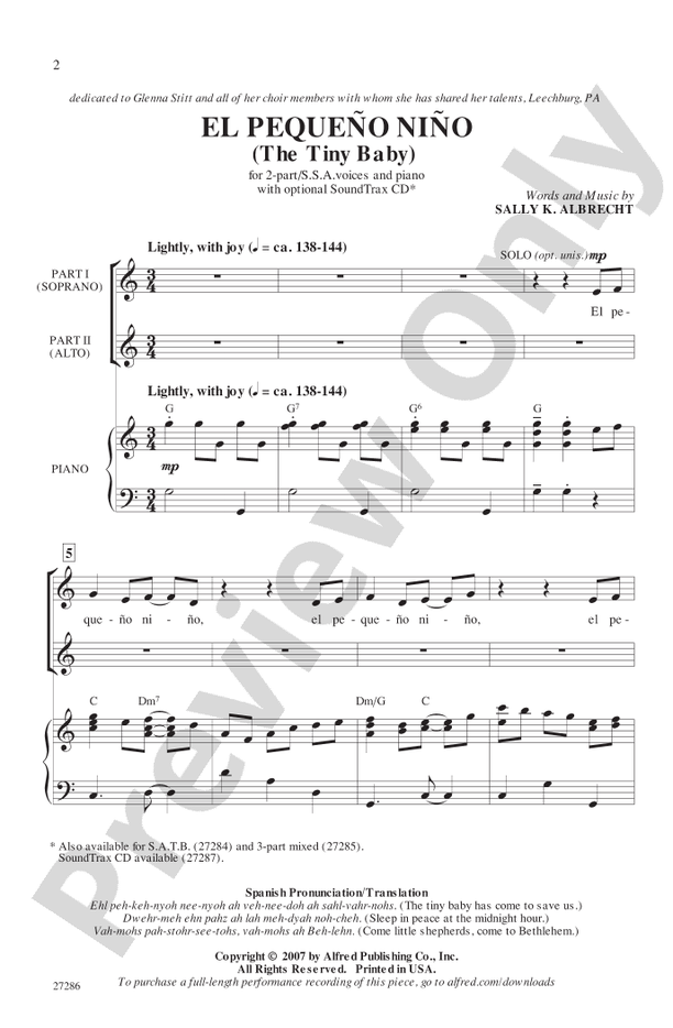 El Pequeño Nino (The Tiny Baby) – 2-Part / SSA Choral Octavo (Digital Download)