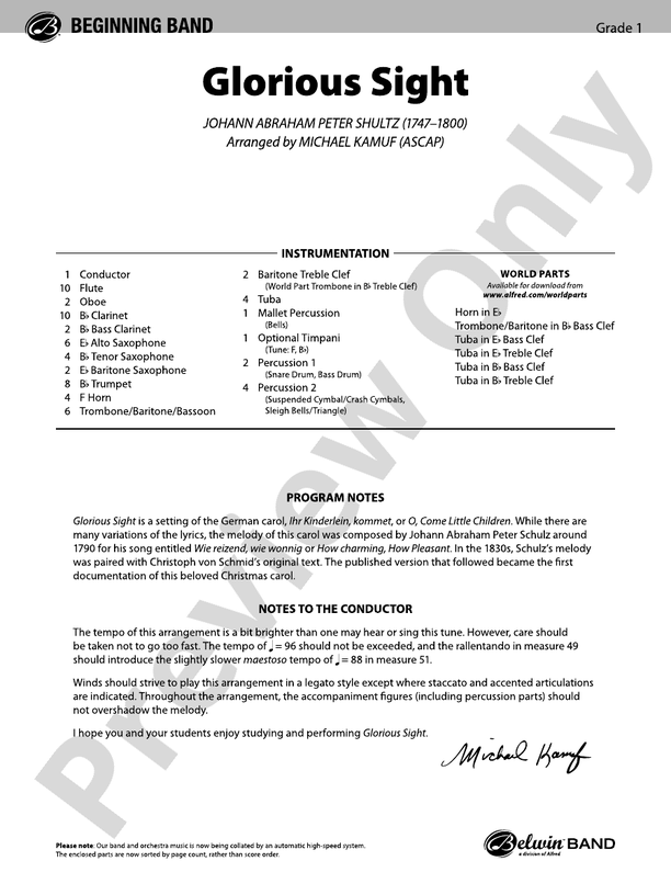 Glorious Sight - Concert Band Conductor Score & Parts (Digital Download)