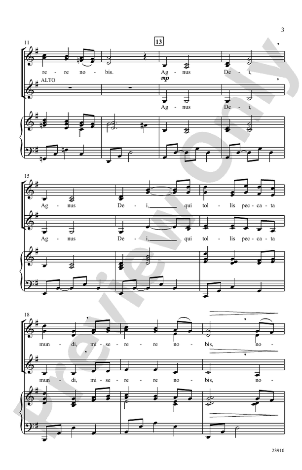 Agnus Dei - SSA Choral Octavo (Digital Download)