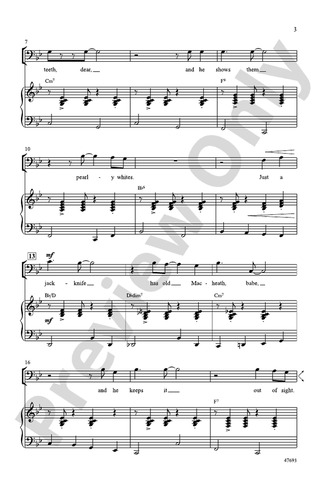 Mack the Knife – TTBB Choral Octavo (Digital Download)