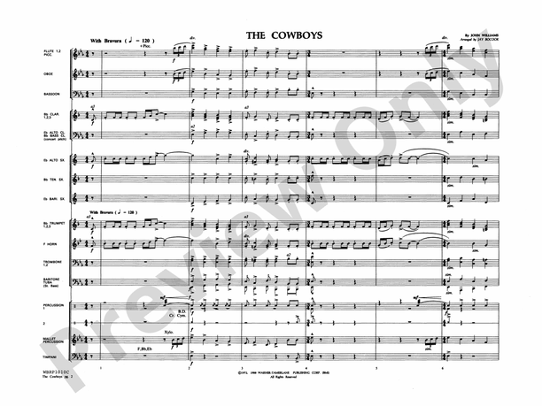 The Cowboys (Grade 3) - Concert Band Conductor Score & Parts (Digital Download)