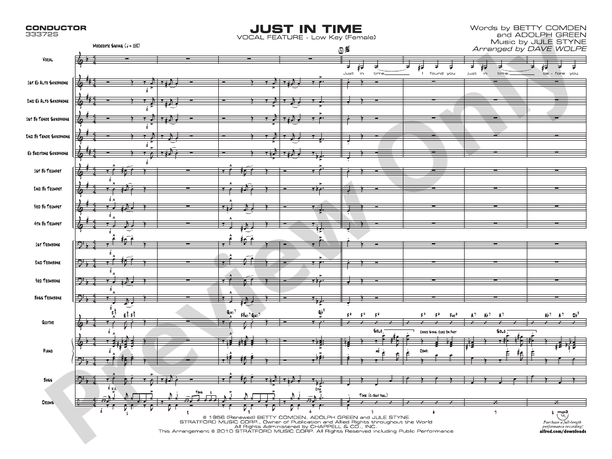 Just in Time - Jazz Ensemble Conductor Score & Parts(Digital Download)