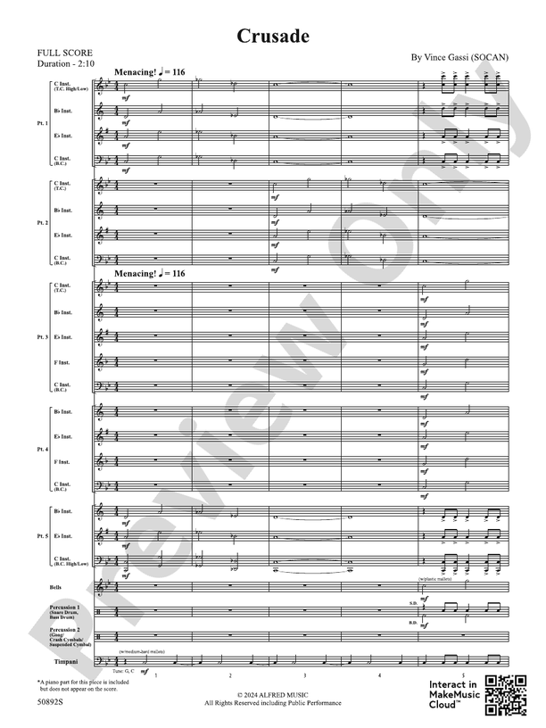 Crusade (Flexible Arrangement) - Concert Band Conductor Score & Parts (Digital Download)