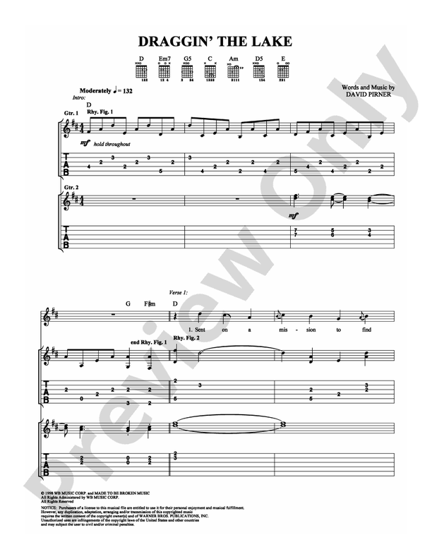 Draggin' the Lake - Guitar TAB (Digital Download)