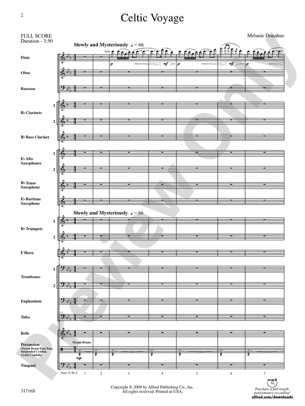 Celtic Voyage - Concert Band Conductor Score & Parts (Digital Download)