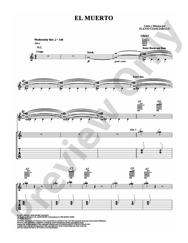 El Muerto - Guitar TAB (Digital Download)