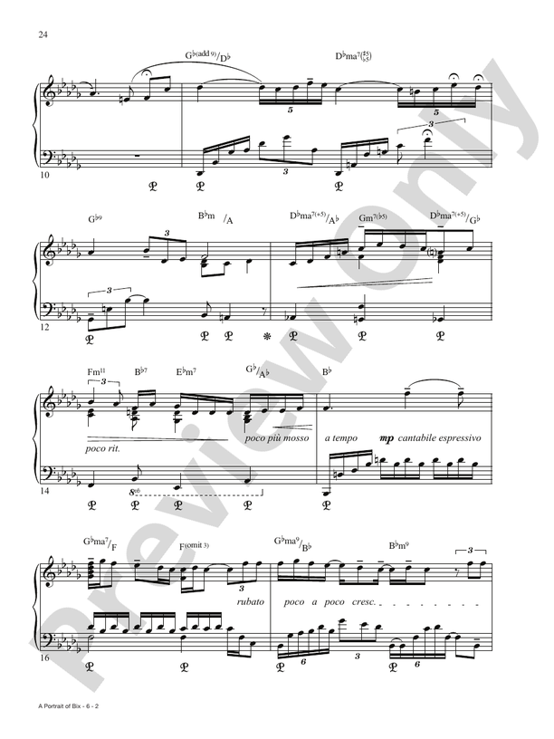 A Portrait of Bix - Piano (Digital Download)