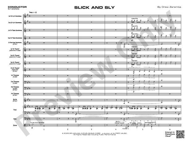 Slick and Sly – Jazz Ensemble Conductor Score & Parts (Digital Download)