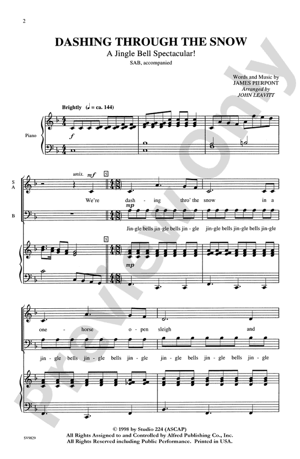 Dashing Through the Snow (A Jingle Bell Spectacular!) – SAB Choral Octavo (Digital Download)